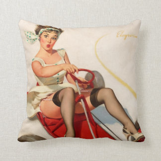Coussin Fille de pin-up drôle