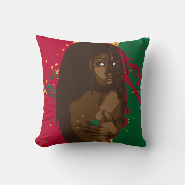 Coussin Fille de Rasta (Recto)