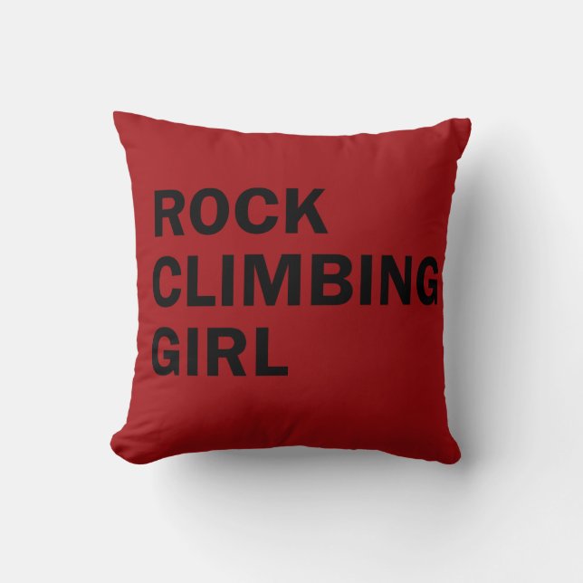 Coussin Fille d'escalade de roche (Recto)