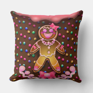 Coussin Fille en pain d'épices Icing sucre rose Bonbons po