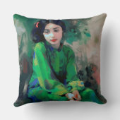 Coussin Fille en robe verte (Verso)