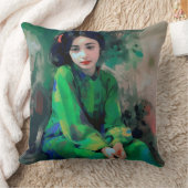 Coussin Fille en robe verte (Couverture)