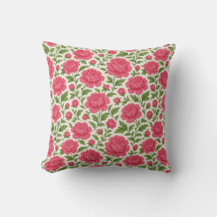 Coussin Fille esthétique Lush Peonies roses