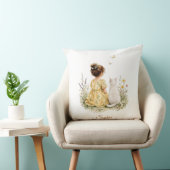 Coussin Fille et chat blanc (Chaise)
