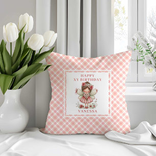 Coussin Fille Fée Mignonne 2e Anniversaire Fleur R