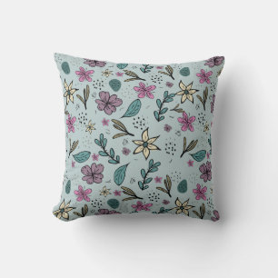 Coussin Fille Fleur Art Nouveau Design Floral Aesthétique