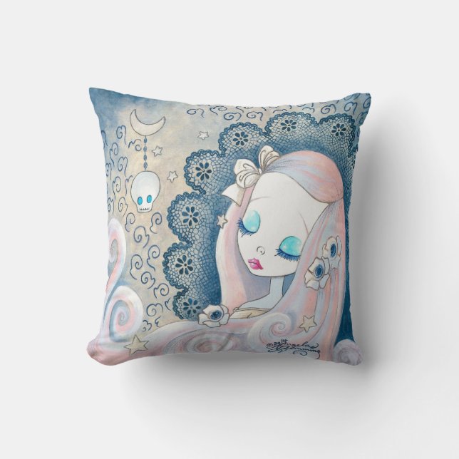 Coussin Fille gothique : "Leila" (Recto)