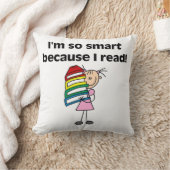 Coussin Fille intelligente parce que je lis (Couverture)