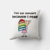 Coussin Fille intelligente parce que je lis (Verso)