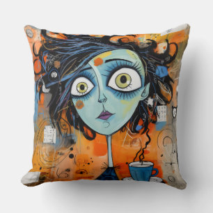Coussin Fille merveilleuse et fantaisiste Julianna Doodlew