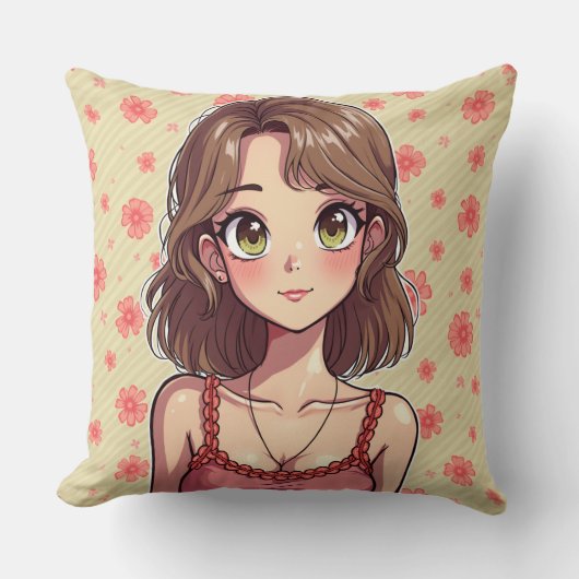 Coussin fille mignonne (Recto)