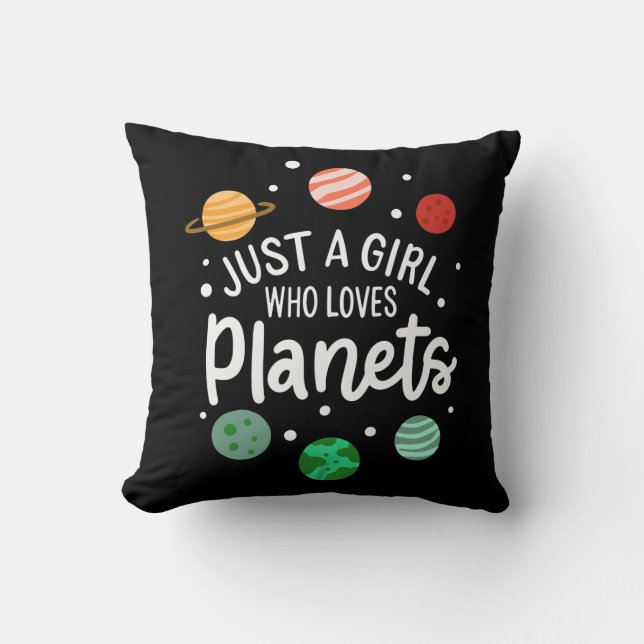 Coussin Fille Nerd De Science De L'espace Qui Aime Les Pla (Recto)