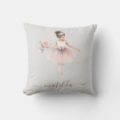 Coussin Fille Nom Ballerina Cute Aquarelle (Recto)