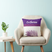 Coussin Fille Nom Monogrammé Palm Feuille Parties scintill (Chaise)