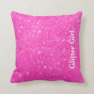 Coussin Fille Pailletée Rose Chaud Montre Ton Glamour Étin