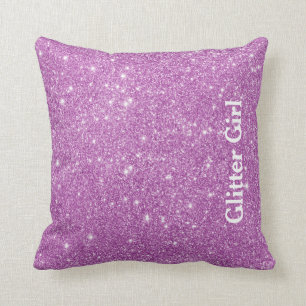 Coussin Fille Pailletée Rose Montre Ton Charme Étincelant