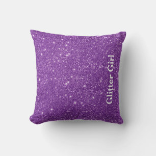 Coussin Fille Pailletée Violette Montre tes Glamours Étinc