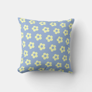 Coussin Fille Pastel Bleu Jaune Cute Daisy Motif