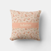Coussin Fille pêche Coquette occidentale Shabby Chic Monog (Recto)