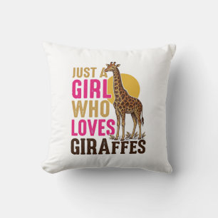 Coussin Fille qui aime les girafes Vintage Giraffe Shirt D