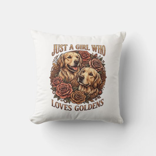Coussin Fille qui aime simplement les roses pour chiens Go (Recto)
