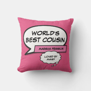 Coussin Fille rose Fun World le meilleur Cousin Cool moder