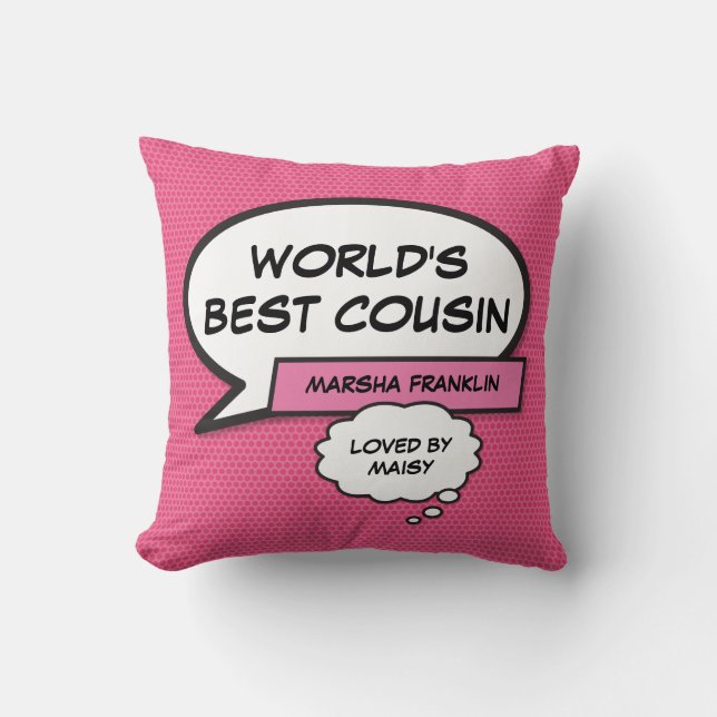 Coussin Fille rose Fun World le meilleur Cousin Cool moder (Recto)