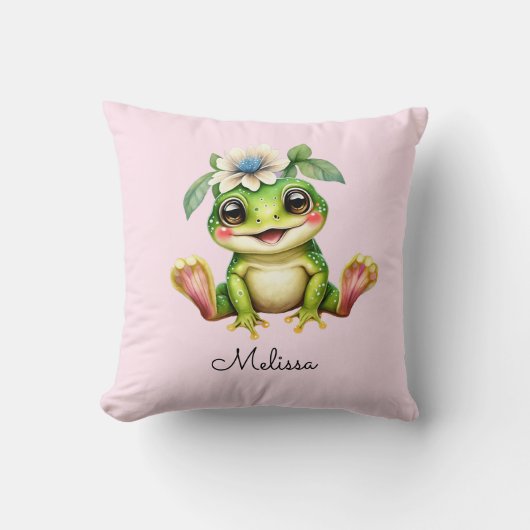 Coussin Fille rose mignonne (Recto)