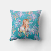 Coussin fille sirène magique sous le pastel arc-en-ciel de (Verso)