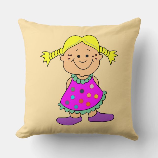 Coussin Fille souriante. (Recto)