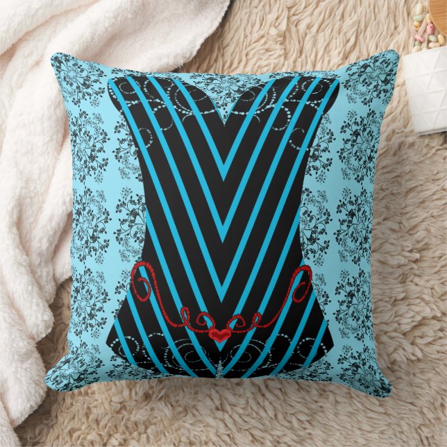 Coussin Fille Temps Corset Cyan formes géométriques Jeter  (Couverture)