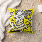 Coussin "Fille Whimsical avec Kitten (Couverture)