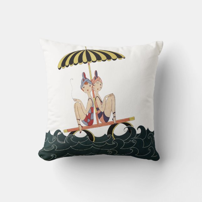 Coussin Filles à la plage (Recto)