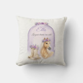 Coussin Filles Cheval Floral Violet (Recto)