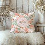 Coussin Filles Chic Rose Fleur sauvage Fleur<br><div class="desc">Cet oreiller doux à jetons monogrammé présente un délicat motif de fleurs sauvages et de marguerites dans des tons roses doux. Avec son mélange de typographie d'inspiration vintage et de détails boho ludiques, il ajoute une touche personnelle et douce à tout espace. Le coussin dispose d'une chambre pour ajouter un...</div>
