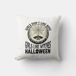 Coussin Filles comme sorcières Halloween Design Vectoriel