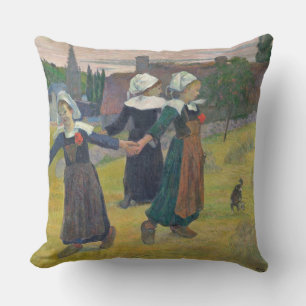 Coussin Filles de Breton de Paul Gauguin   dansant,