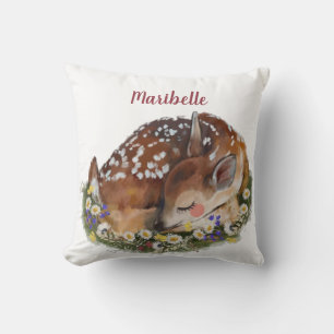 Coussin Filles de cerfs de bébés personnalisées