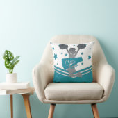 Coussin Filles de Cheer-leading Étoiles Sarcelle et Argent (Chaise)