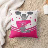 Coussin Filles de cheerleading rose vif étoiles argentées (Couverture)