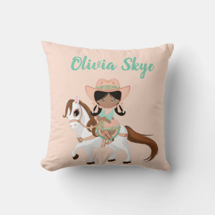 Coussin Filles de cheval Cowgirl Ranch Ethnique Occidental