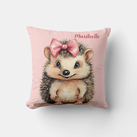 Coussin Filles de hérisson personnalisées (Recto)