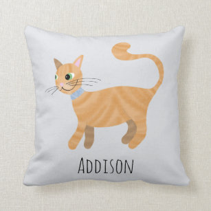 Coussin Filles Gingembre mignonne Tabby Kitty Nom du chat 
