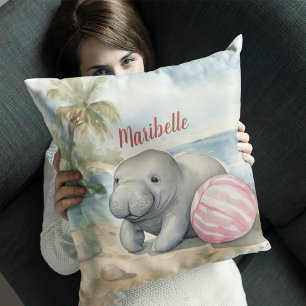 Coussin Filles manatées mignonnes personnalisées