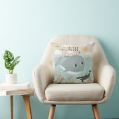 Coussin Filles mignonne Baleine Océan Illustration Enfants (Chaise)