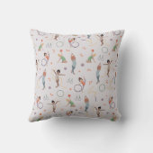 Coussin Filles mignonnes Gymnastique violette Monogramme E (Verso)