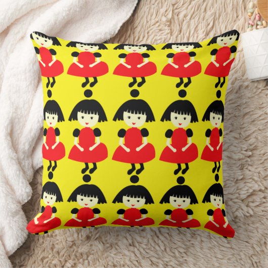 Coussin Filles mignonnes Jaune (Couverture)