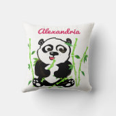 Coussin Filles personnalisées d'animal d'ours panda (Verso)