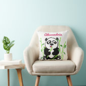 Coussin Filles personnalisées d'animal d'ours panda (Chaise)