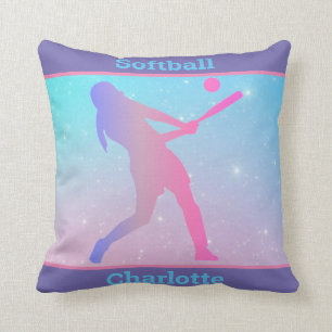 Coussin Filles Softball Pastel Jeu d'oreiller